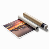 Extra large rolled print of Stockholm scenery with muted floral elements, ideal for classy bathroom wall art.