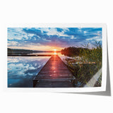 Rolled print of a European scenery in Sweden featuring lush green landscapes and floral elements.