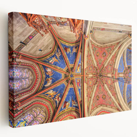 Large art print of Geneva scenery in muted earth tones on stretched canvas, suitable for kitchen wall art.