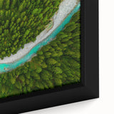 Framed canvas featuring a textured scenery of a Swiss landscape in black with colorful art accents.