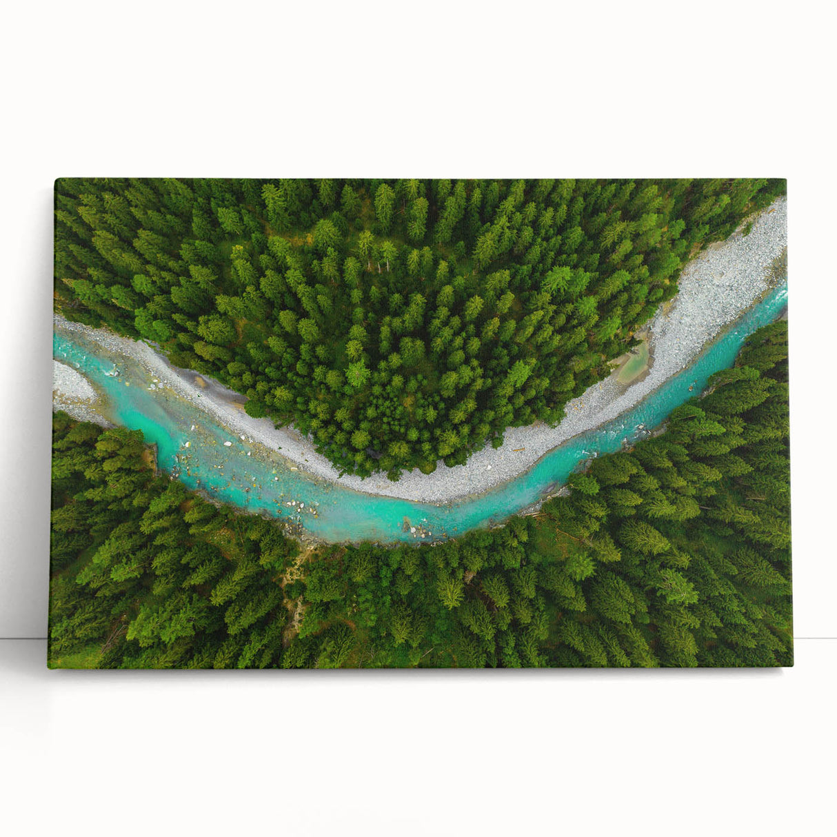 Black and white large art print of a Swiss landscape on stretched canvas, ideal for kitchen wall art or bedroom decor.
