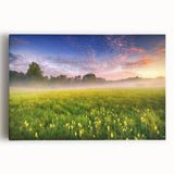 Black and white photograph of a scenic European landscape on stretched canvas, ideal for kitchen wall art.