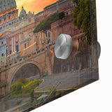 Large abstract wall art depicting the Vatican in muted tones on acrylic glass, suitable for dining room art.