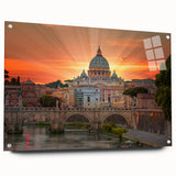 Acrylic glass print of the Vatican scenery in earth tones, suited for dining room decor.