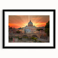 Extra large framed abstract print depicting a colorful, textured scene of the Vatican, ideal for living room decor.