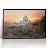 Large abstract wall art of the Vatican in muted earth tones on a framed acrylic, ideal for modern living room decor.