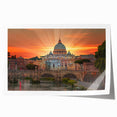 Rolled print of the Vatican scenery in muted earth tones, ideal for art wall dining room.