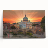 Black and white stretched canvas of the Vatican scenery, ideal for kitchen wall art or bedroom ambiance.