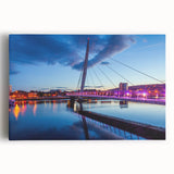 Black and white stretched canvas of a Welsh landscape, ideal for kitchen wall art.