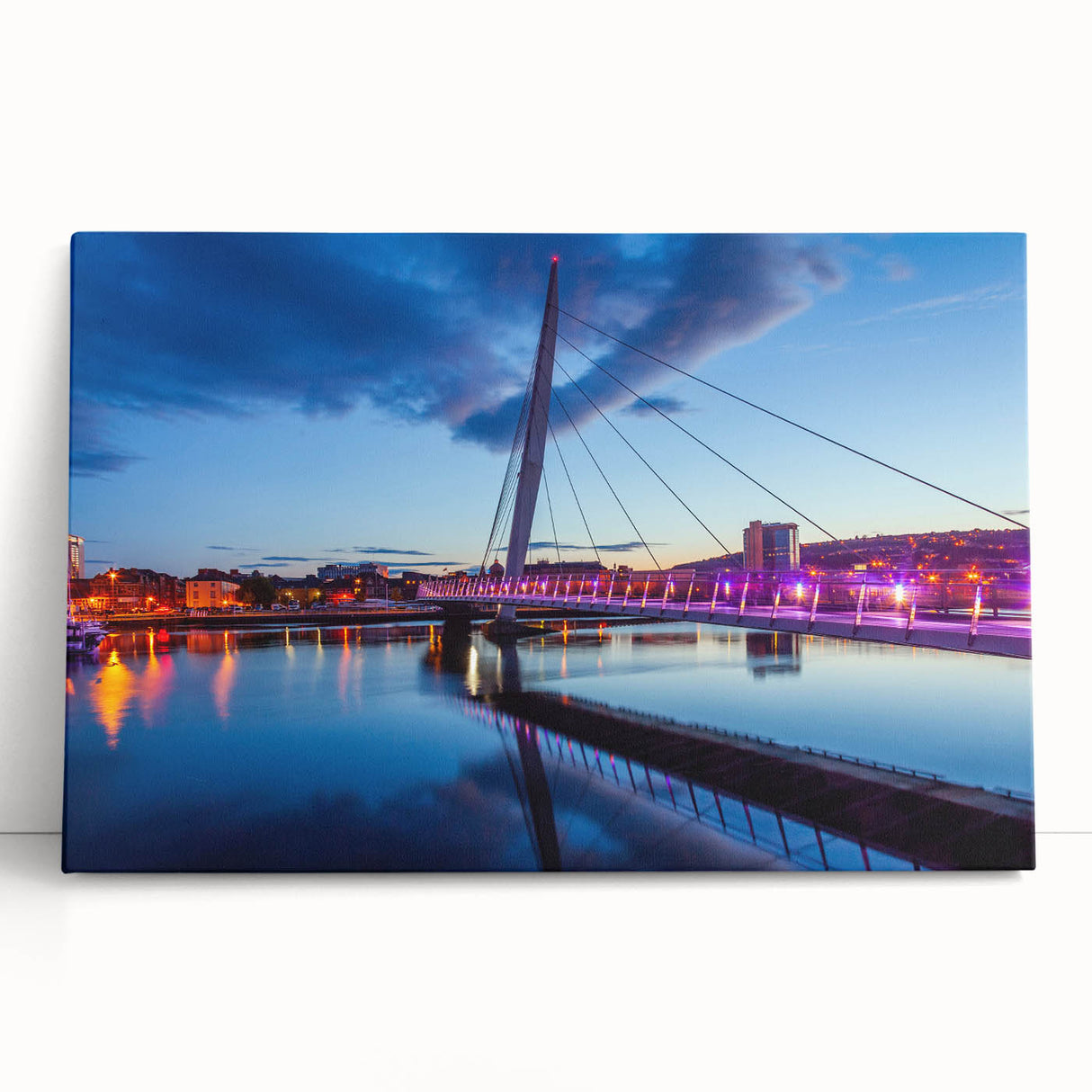 Black and white photograph of a scenic Welsh landscape on a large stretched canvas, ideal for kitchen wall art.