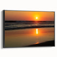 Black and white framed canvas of Acapulco landscape, vintage poster style, ideal for bedroom decor.