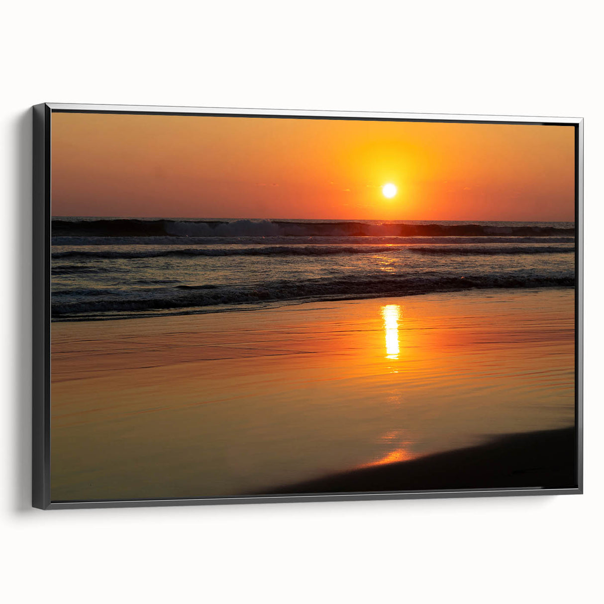 Black and white framed canvas of Acapulco landscape, vintage poster style, ideal for bedroom decor.