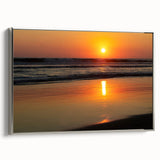 Framed canvas of a vintage Acapulco landscape painting with vibrant colors on a black background.