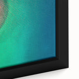 Framed canvas of a textured black wall art featuring a colorful Baja California scenery, ideal for living room decor.