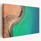 Scenic Baja California landscape on stretched canvas, featuring earthy tones, ideal for kitchen wall art.