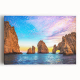Black and white stretched canvas of Cabo San Lucas scenery, ideal for kitchen wall art.