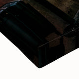 Large art depicting Mexico City landscape in black and white tones on stretched canvas, suitable for bedroom wall decor.