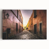 Black and white stretched canvas featuring an expansive view of Mexico City, ideal for kitchen wall art.