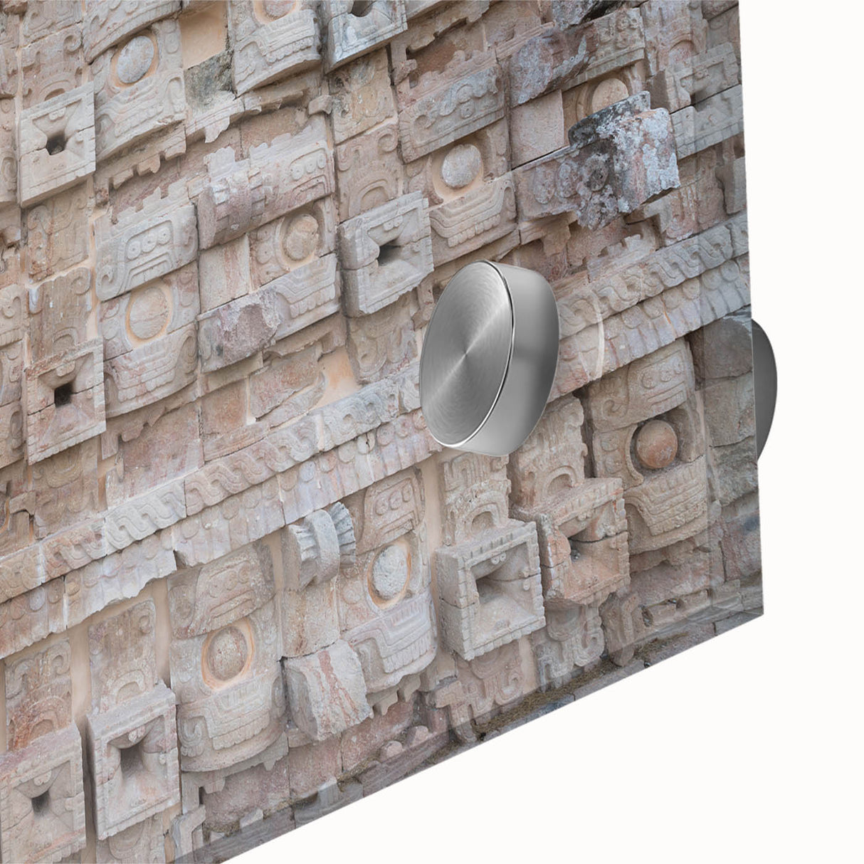 Large abstract wall art depicting Yucatan scenery in mid-century modernist style on acrylic glass, ideal for dining room art.