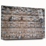 Large abstract wall art of Yucatan scenery in vibrant greens and blues on acrylic glass.