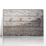 Acrylic print of a Yucatan scenery in art deco style, with pastel colors, ideal for modern nursery wall art.