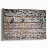 Landscape art painting of Yucatan, Mexico on framed canvas, featuring vibrant colors with a silver frame.