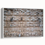 Vintage poster art of Yucatan scenery on a framed canvas with a white border, showcasing vibrant colors.