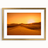 Extra large abstract art print of Dubai skyline in textured gold tones on a framed canvas, ideal for living room decor.