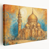 Large canvas art depicting a Middle Eastern Iraq scenery in earthy tones, suitable for kitchen wall decor.