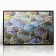 Large abstract wall art depicting Jerusalem skyline in muted earth tones on a framed acrylic print.