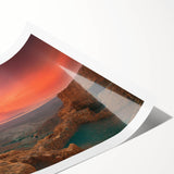 Extra large rolled print featuring line art flowers in soft hues, ideal for large living room wall art.