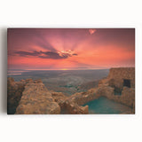 Black and white stretched canvas featuring a panoramic view of a Middle Eastern cityscape, suitable for kitchen wall art.