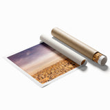Extra large rolled print of a Middle Eastern Jordanian landscape in muted earth tones, suitable as classy bathroom wall art.