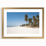 Extra large abstract art print of a Middle Eastern scenery in muted earth tones, framed in gold, ideal for living room decor.