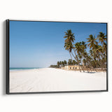 Black and white framed canvas featuring a vintage-style landscape of Oman, ideal for bedroom wall decor.