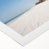 Art deco poster featuring a serene Middle Eastern landscape in muted earth tones on rolled canvas.