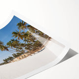 Extra large wall art featuring line art flowers in soft pastel colors on a rolled canvas.