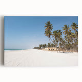 Black and white stretched canvas of Oman scenery, ideal for kitchen wall art.