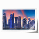 Extra large rolled print of a Middle Eastern Qatar scenery in muted earth tones, ideal for art wall dining room.