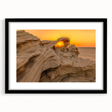 Abstract art print featuring textured, colorful art of Abu Dhabi scenery on extra large framed canvas.