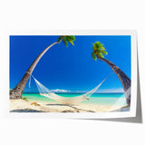 Rolled print of a serene oceanic scene with soft blue and green tones, ideal for art wall dining room.