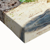 Large art of a black and white landscape painting of Fiji on stretched canvas, ideal for bedroom wall decor.