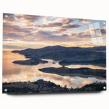 Large abstract wall art of Canterbury, New Zealand, in acrylic glass with earthy tones.