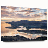 Large abstract wall art depicting the Canterbury, New Zealand scenery in muted earth tones on acrylic glass.