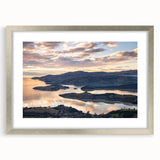 Textured art print of abstract Canterbury, New Zealand scenery in muted earth tones on a framed canvas.