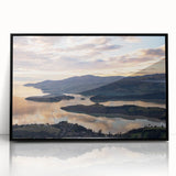 Large abstract wall art depicting the Canterbury, New Zealand landscape in muted earth tones on a framed acrylic.