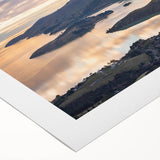 Art deco poster of Canterbury, New Zealand scenery in muted earth tones on rolled canvas, suitable for dining room wall art.