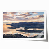 Extra large rolled print of Canterbury, New Zealand landscape with muted green and blue tones.