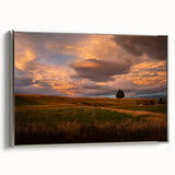 Landscape art painting of Otago, New Zealand, featuring vibrant green and blue tones on a framed canvas.