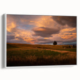 Vintage poster art of Otago, New Zealand, on framed canvas with vibrant, colorful landscape, ideal for living room decor.